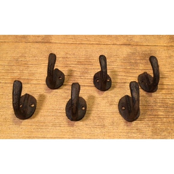 Two (2) Small 1 1/2" tall Cast Iron Robe / Coat Hook two (2) 0170-01203 - Picture 9 of 12